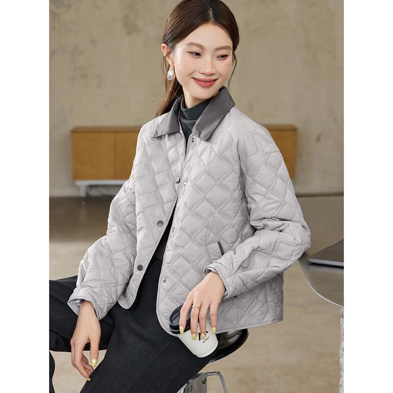 

Women s Lightweight Padded Winter Jacket with Lapel Collar 2XL