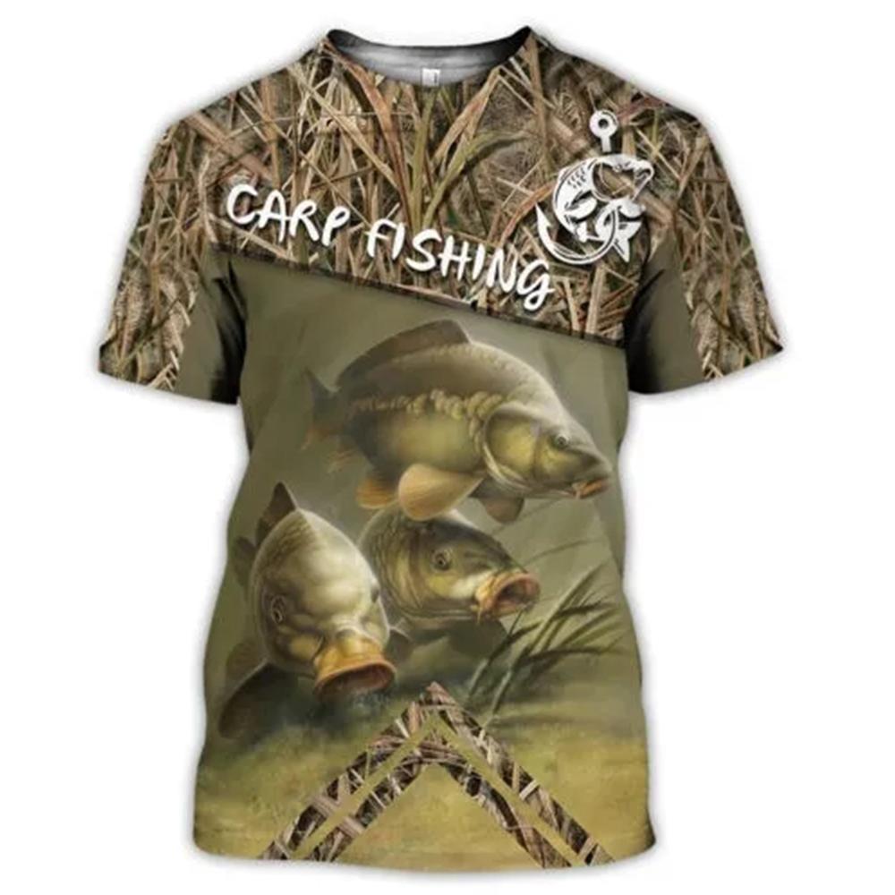 Men Vintage Fishing T Shirt 3d Print Casual Short Sleeve Loose Loose Tshirt For Men Sweatshirt Men's Top Clothing Outdoor Sports