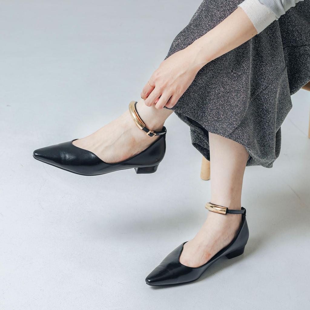 [Evol] Cushioned and Plush Wave Cut Flat Pumps