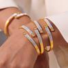 Titanium Steel Non-fading Open Spring Bracelet Fashionable Light Luxury Gypsy Star Diamond Bracelet Spot Supply