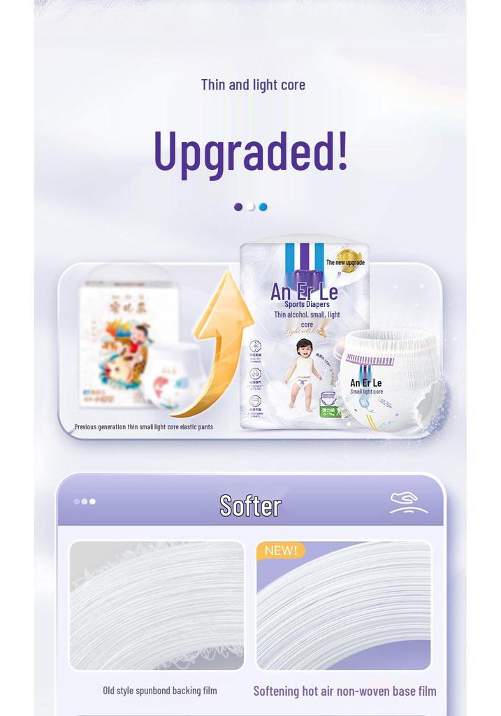 An Er Le Ultra-Thin Breathable Baby Pull-Up Diapers, NB Size