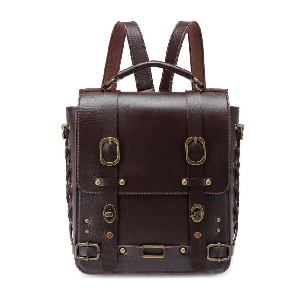 European and American Punk Women's Bag, Retro Brown, Outdoor Mobile Phone Change, Mini Bag, Sports and Leisure, Mini Waist Bag