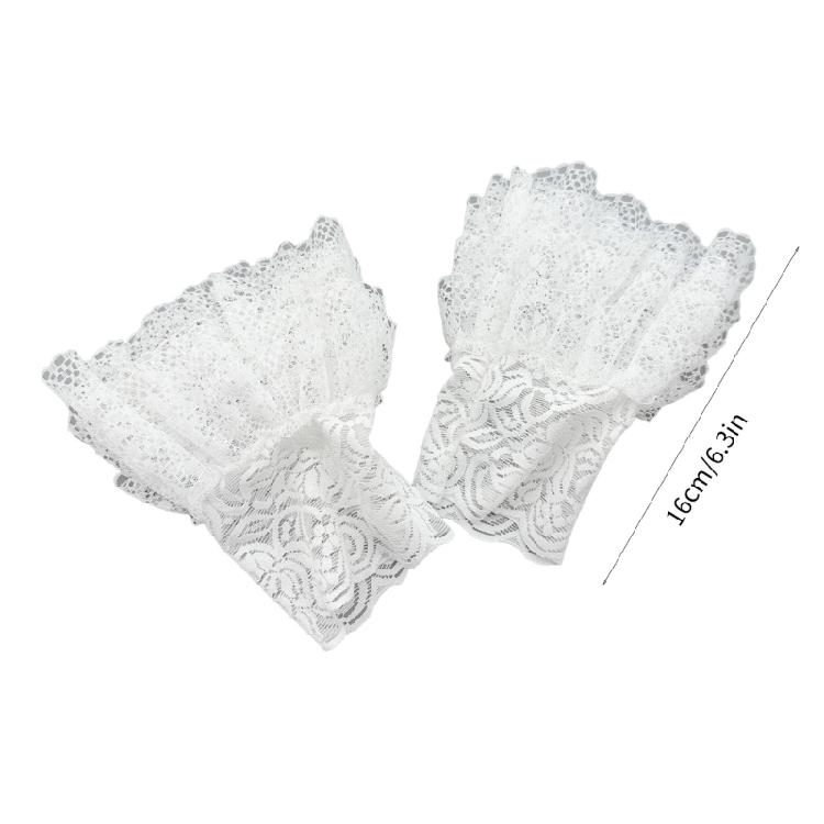 Girls Lace Cuffs Gothic Gloves Steampunk Wrist Cuff Cosplay Accessory for Womens Wedding Party Dress