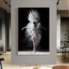Black and White Ballet Dancer Canvas Painting Elegant Ballerina Pose Photo Print Poster Wall Art Picture for Interior Room Decor