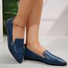 Fashion New Vintage Leather Pointed Flat Shoes Women's Large Soft Sole Comfortable Spring and Summer Slip-on Casual Small Leather Shoes