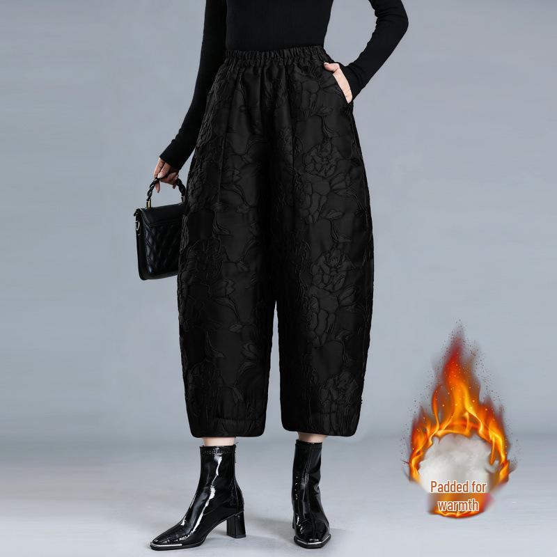 

Age-Defying Women s Winter Jacquard Down Pants - Fashionable, Thickened, Warm, and Protective. 4XL