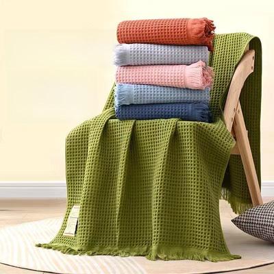 Class A Combed Cotton Waffle Bath Towel: Soft, Enlarged Pure Cotton Honeycomb Shawl for Adults (90x180 Cm)