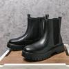 Fashion Classic Black Fashionable Men's Breathable Thick Soled High Top Boots for Autumn New Men's Comfortable Chelsea Outdoor Boots