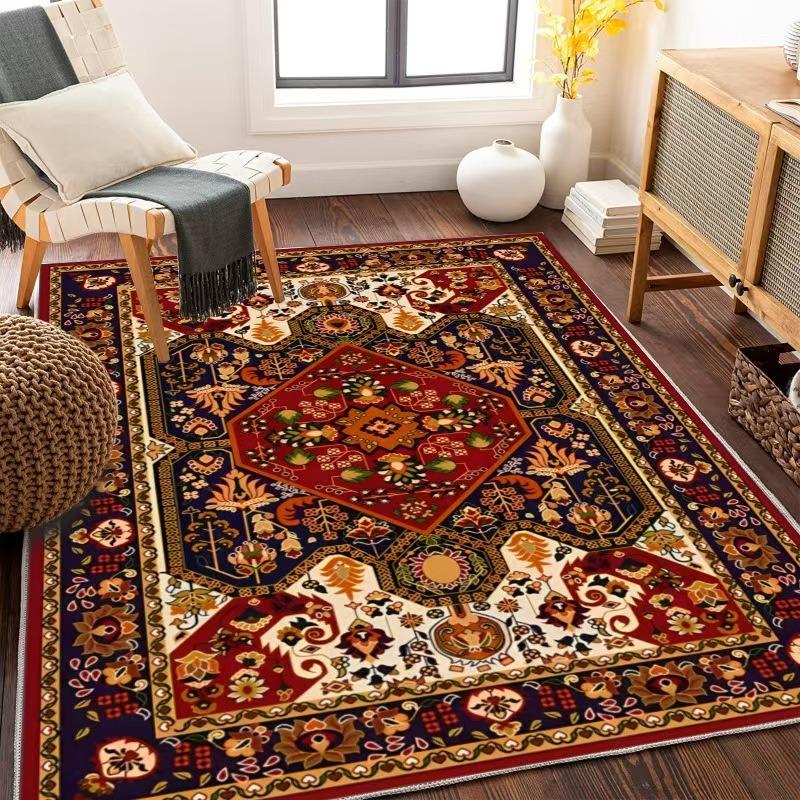 Europa Persien Böhmischer Stil Luxus Retro Teppich Wohnzimmer Sofa Schlafzimmer Arbeitszimmer Küche Eingangstürmatte Rutschfest Heimdekor Teppich