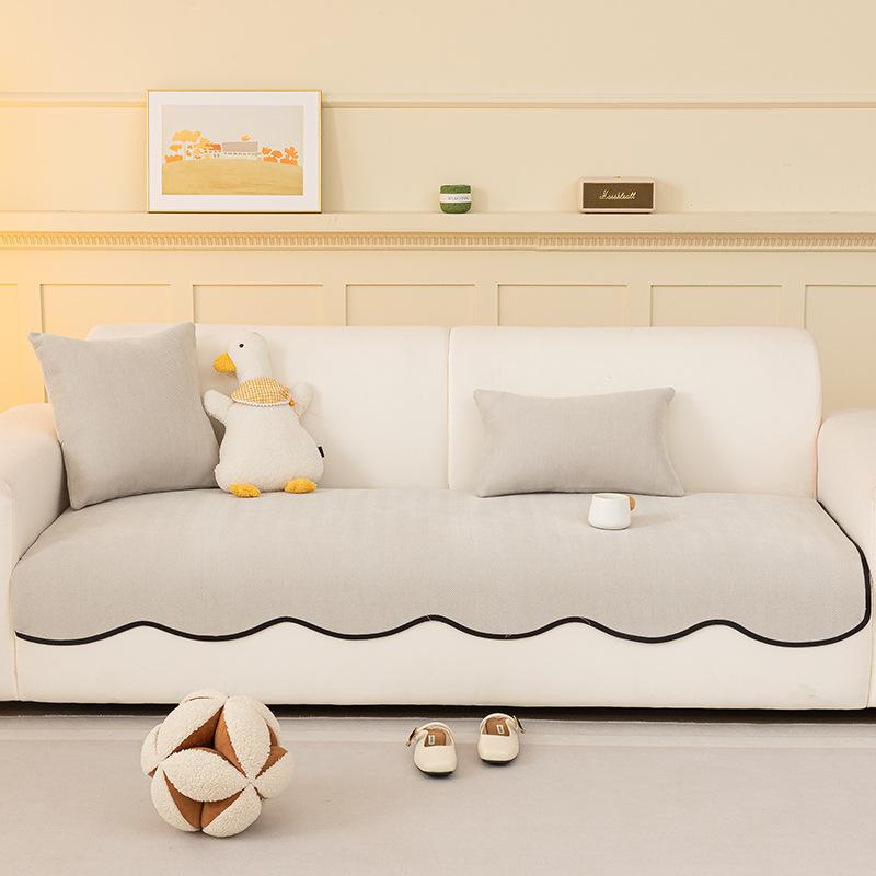 New Irregular Special-Shaped Sofa Cushion, Universal In All Seasons, Advanced Herringbone Pattern Seat Cushion, Non-Slip Cover Cloth Towel