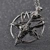 Baphomet Goat Head Pendant Necklace Inverted Pentagram Sigil Laveyan Satanic Jewelry Gothic Accessory