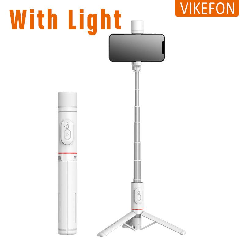 Bluetooth Selfie Stick Foldable Wireless Tripod with Bluetooth Shutter Monopod Live Photograph for iPhone 15 14 Samsung S24 S23