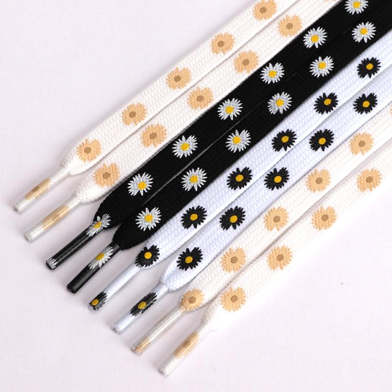 Little Daisies Shoelaces Cartoon Printing Fashion Unisex Flat Shoe laces High-top Canvas Sneakers Shoelaces AF1 Sports Shoelaces