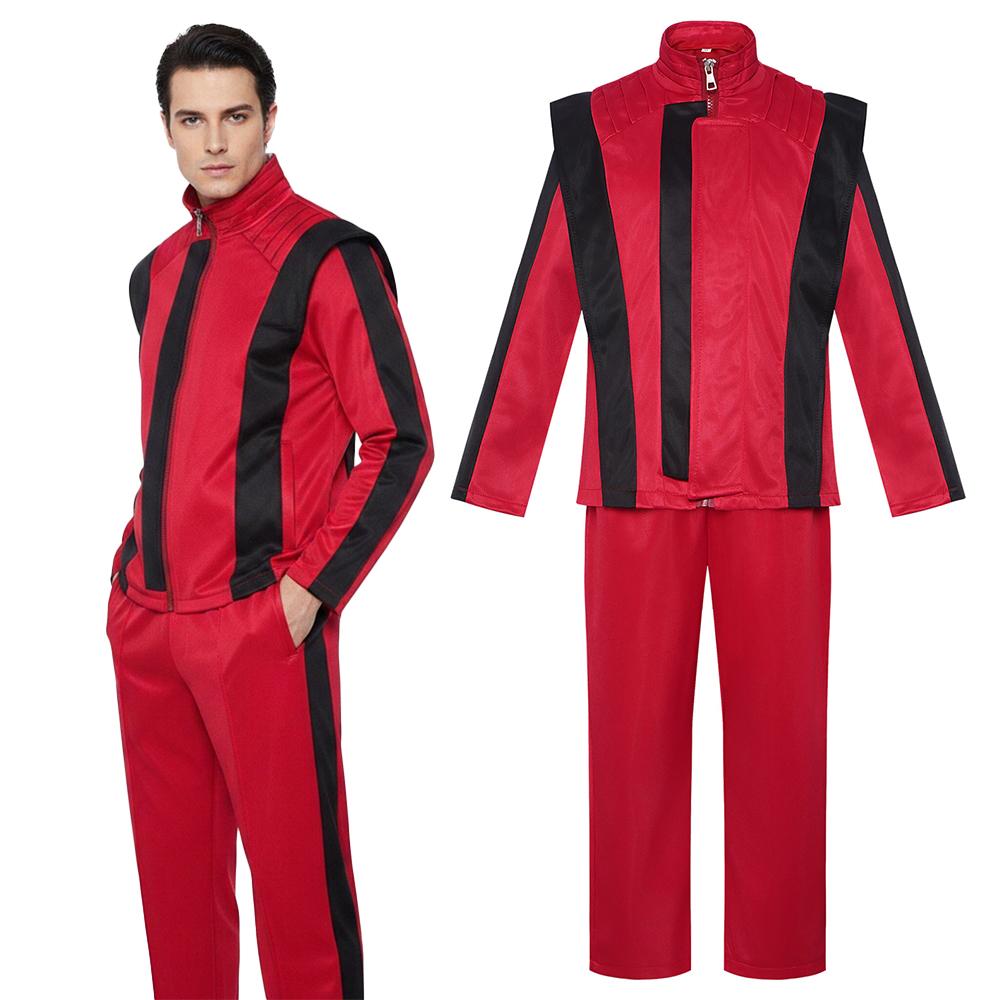 Pánská sada Cosplay bund Michael Jackson Street Dance Super Star Cosplay Tepláková souprava Retro 80. léta Oblečení na jevištní show Halloweenský oblek