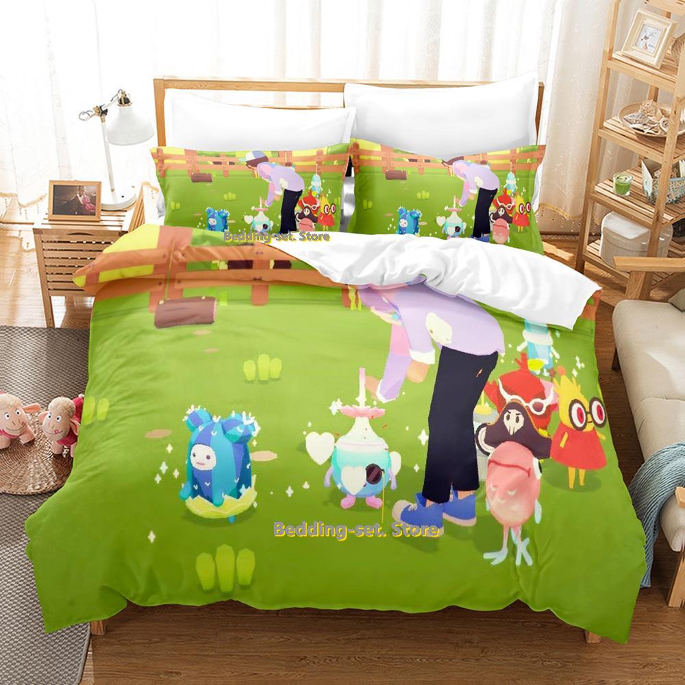 

Ooblets Beding Set Single Twin Ful Quen King-Sized Dimensionsd Dimensions Bed Linen Set Adult People Kid Bedrom thre-piece suits 3D Print Anime Bed 135*200cm Eu-Single
