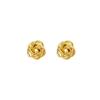 French Gold Hollow Flower Stud Earrings Women's Versatile Three-dimensional Metal Texture Earrings Cold Wind Simple New Earrings