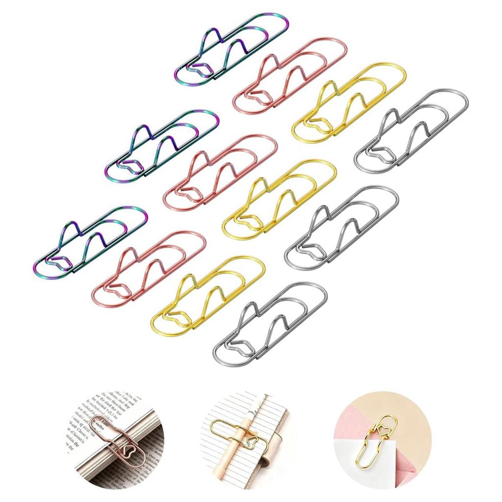 Paper Clip Pen Holder, Metal Pen Clips for Notebook - 12 Pcs Colorful Paper Clip Pen Holder Planner Accessories