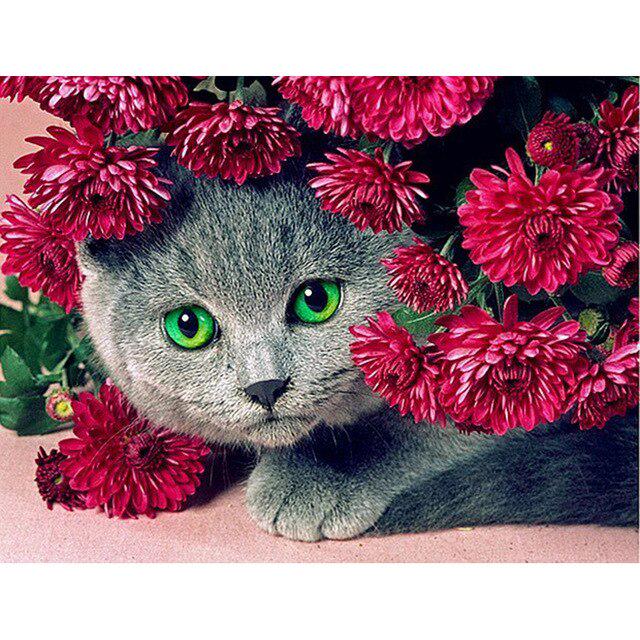 DIY 5D Diamond Painting Cat Diamond Embroidery Cross Stitch Full Round/Square Animals Picture of Rhinestone Mosaic Wall Decor