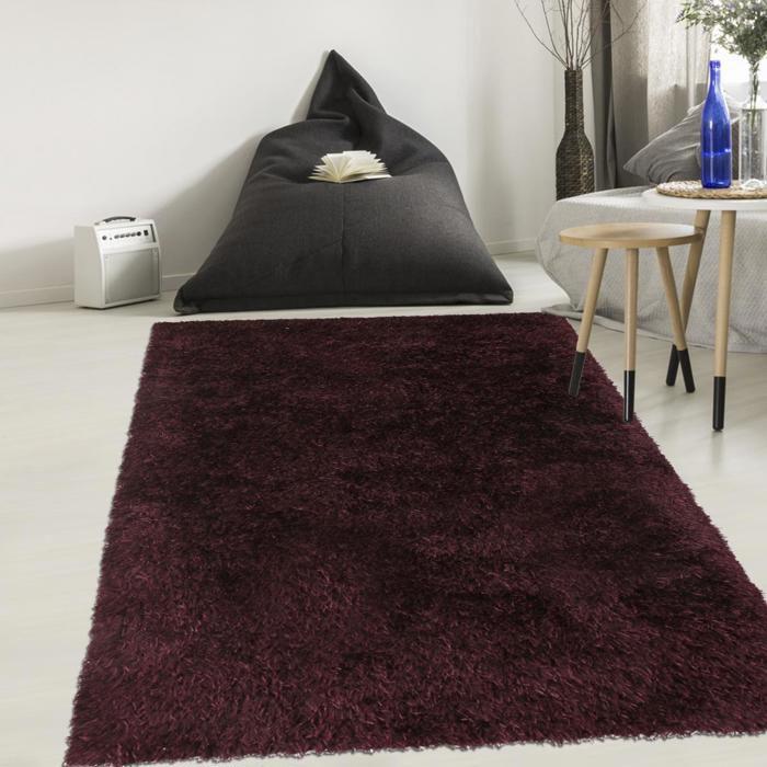 Tapis shaggy poils long - 90x160 cm - MALAIDORY Violet - Polyester - UN AMOUR DE TAPIS