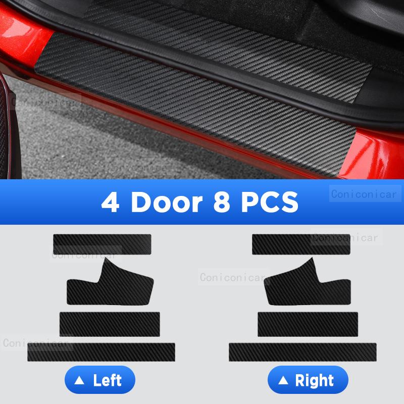 For FORTHING T5 EVO 2025 Car Door Sills Scuff Plate Threshold Protector Interior Imitation Carbon Fiber Sticker Accessories