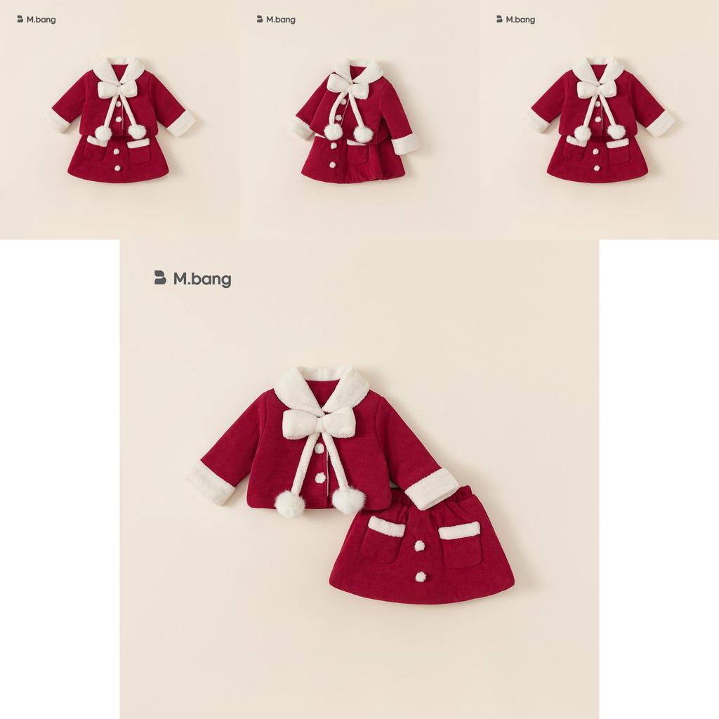 Cute Childrens Girl Dress Suit With Insulated Polyester Material And Button Closure For Winter Wear
