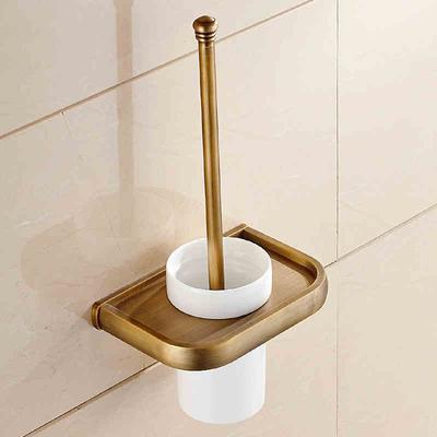 Toilet Brush Holder 5 Colors Solid Brass Toilet Brush and Holder Set Wall Mounted Ceramic Bathroom Accessories WC Brush F81397