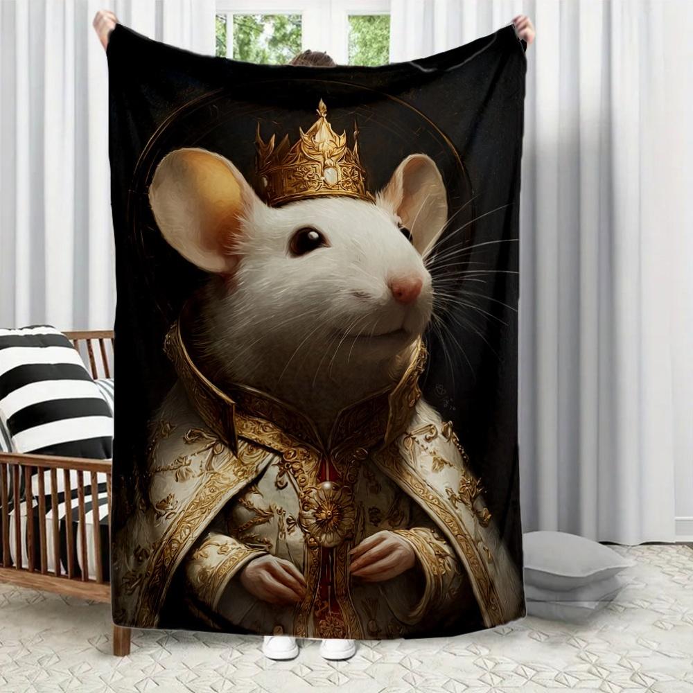

Vintage courtstyle cute pet Flannel printed blanket suitable for all seasons suitable for living room office sofa and travel 75x100cm (30x40inch)