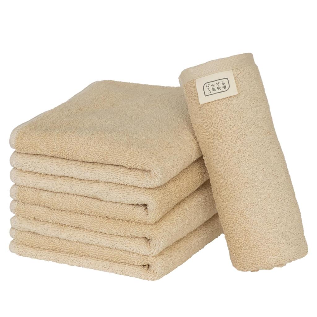 Towel Laboratory Dry Face Noble Collaboratively Designed with and JapanTechnology [Speed 3D] #009 Towels, Beige, 5-Piece Set, Quick-Drying,