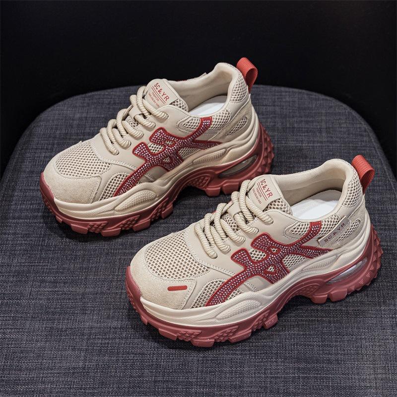 Small Thick-soled Dad Shoes Women 2025 New Casual Fashion Versatile Internet Celebrity Height Increase Lightweight Sports Shoes