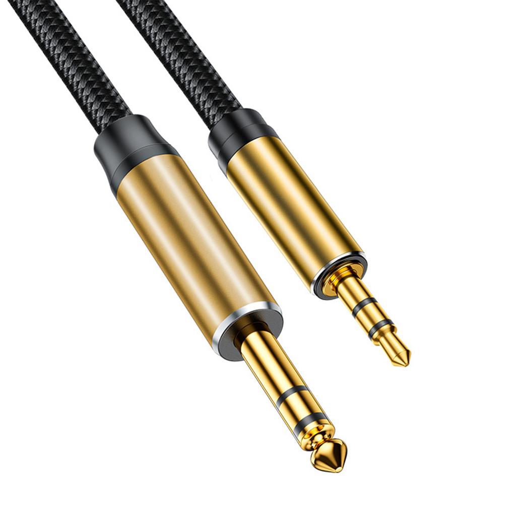 3,5-mm- auf 6,5-mm-Stereo-Line-Kabel 1,5 m mit Nylon-Geflecht für Laptop und Heimkino