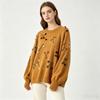 European and American Heavy Industry 3D Embroidered Knitwear for Women, New Autumn/Winter Beaded Floral Crew Neck Loose Casual Sweater