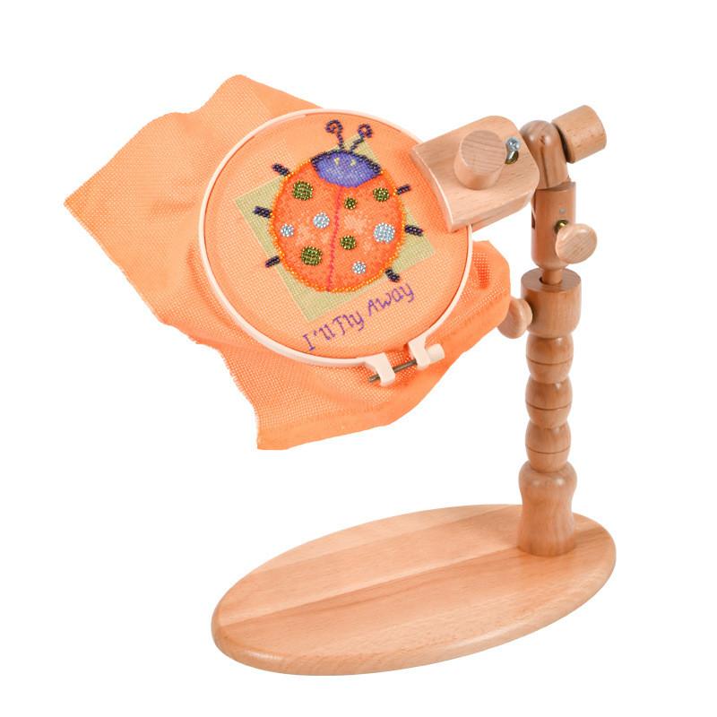 

Stand Embroidery Wooden Round Tabletop Frame With Adjustable Rotation For Gift