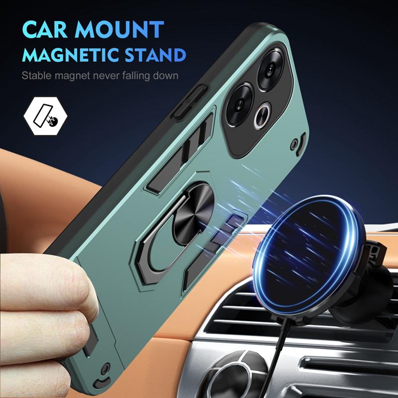 For Xiaomi Poco F6 5G Case Shockproof Armor Case For Poko Little F6 F 6 PocoF6 5G Car Magnetic Holder Ring Protect Cover