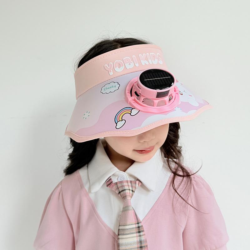 Solar Children's Fan Hat Summer Cartoon Sun Protection Sun Hat Girl Girl Outdoor Sun Hat