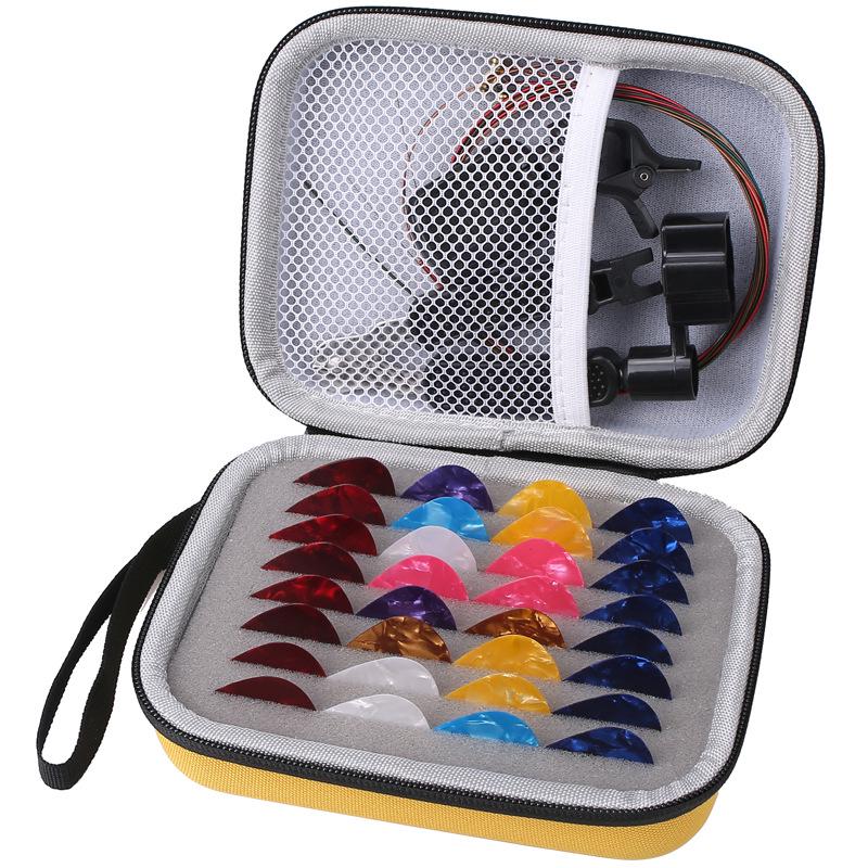 Boxed Guitar Pick Set with EVA Case - Portable Storage Bag for Guitar Accessories