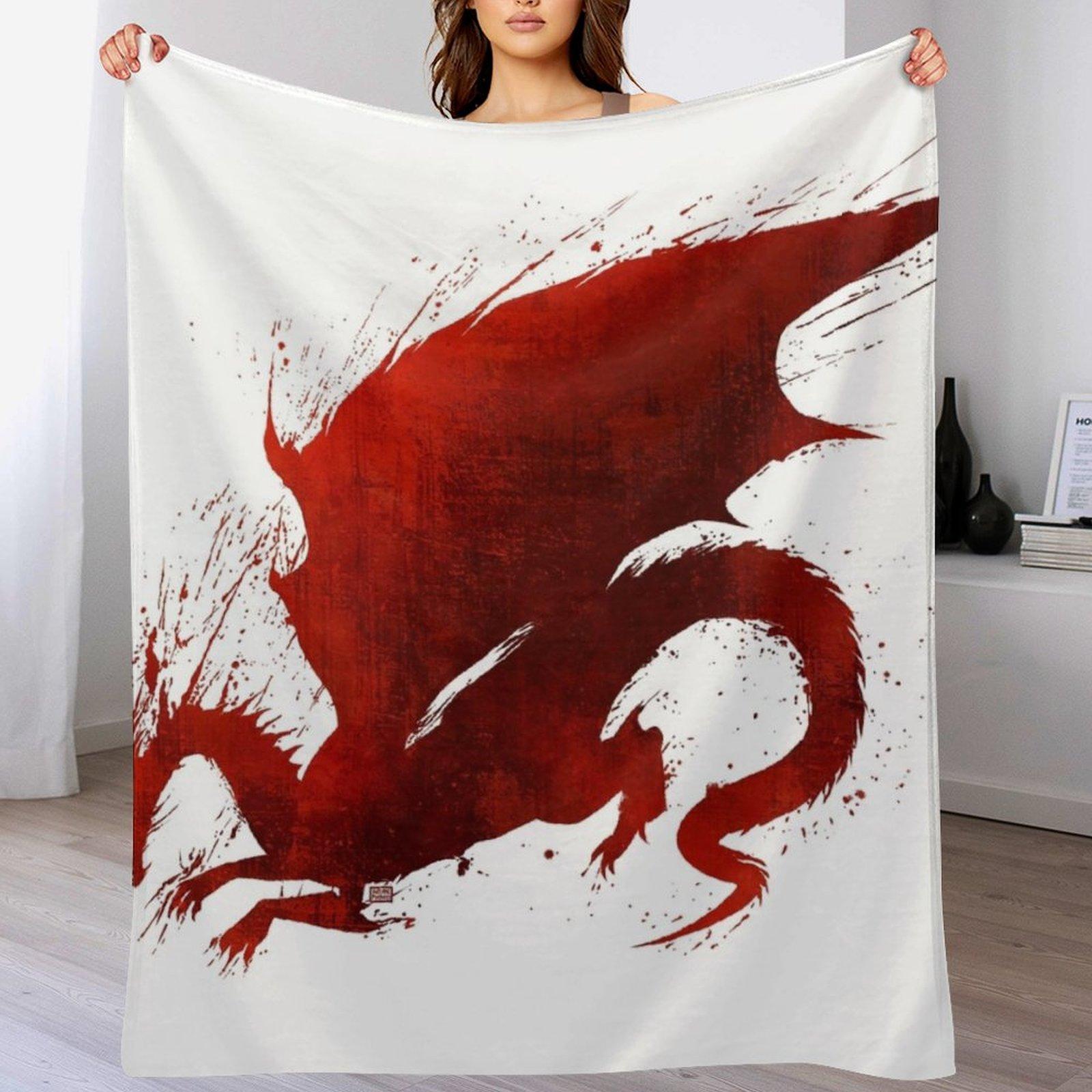 Dragon Age Origins Blood Dragon V1 Throw Blanket Decorative Soft Throw Blanket for Couch Sofa 102x76cm(40x30in)