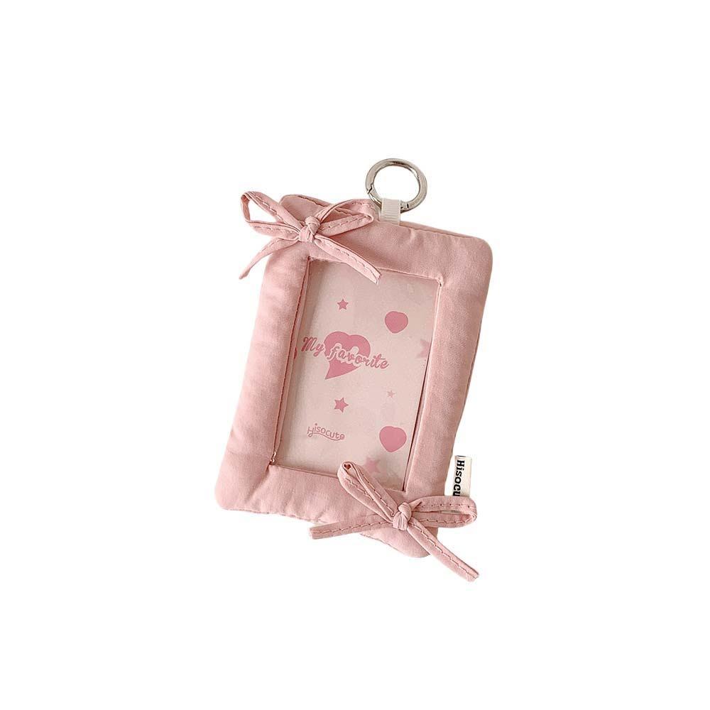 Bowknot Photo Photocard Frame with Keychain Idol Card Display Protector  Card Decor