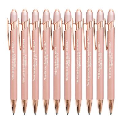 10pcs Religious Pen Inspirational Bible Verse Ballpoint Pen Set with Touch Screens Smooth Writing Tool