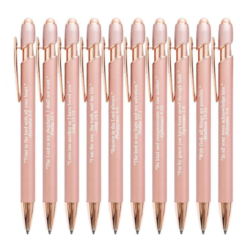 

10pcs Religious Pen Inspirational Bible Verse Ballpoint Pen Set with Touch Screens Smooth Writing Tool 1