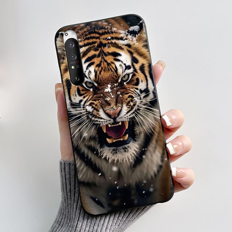 Stylish Style Black Case Case For Sony Xperia 5 II Bright Viral Sunflower Wildflower Candy Colored Jelly Anti-scratch Shell Sony Xperia 5 II