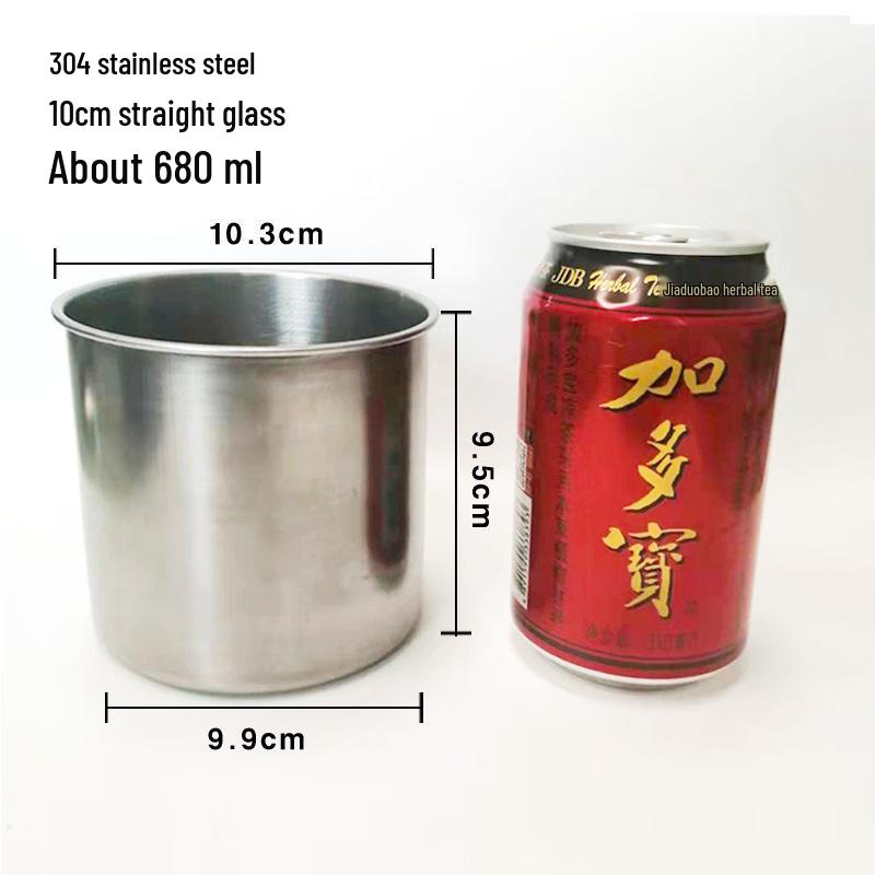 304 Stainless Steel Drop-proof Straight Cylinder Water Cup Without Handle.