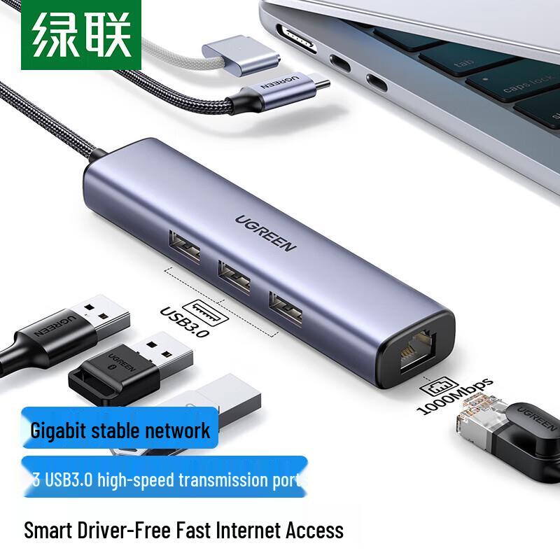 UGREEN Type-C 4-in-1 USB Hub with Gigabit Ethernet