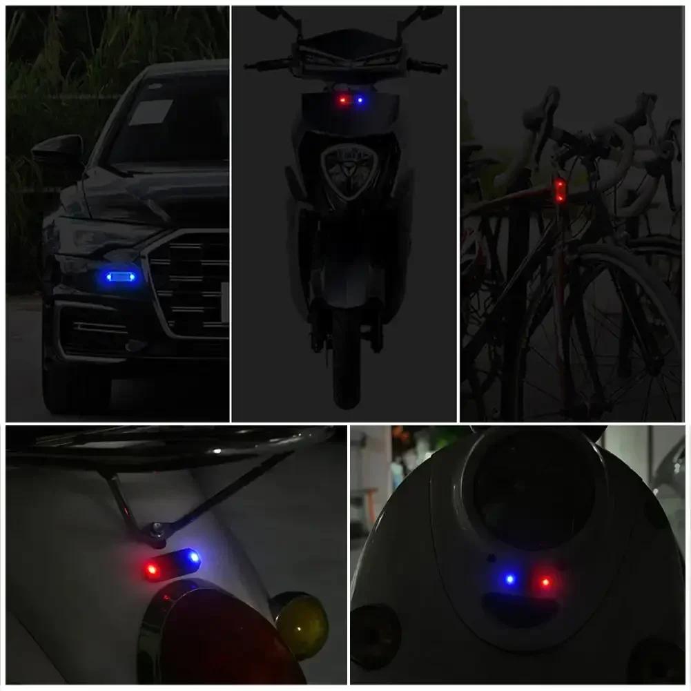 Motocykly Auto Mini LED Bezdrátové výstražné světlo Výstražné světlo proti krádeži Zabraňuje kolizi zezadu Solární stroboskop Auto příslušenství
