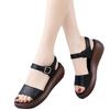 Leather Sandals Women's Summer Fashion New Soft-soled Non-slip Women's Work Casual Versatile Medium Heel Thick-soled Muffin Shoes