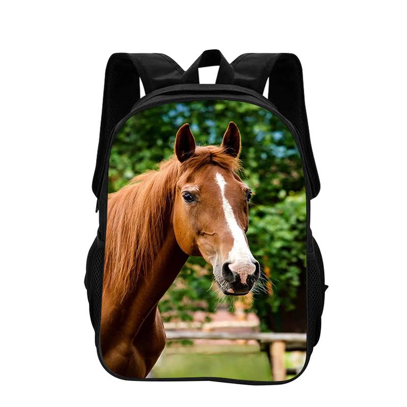 Horse Backpack Animal Horse 3D Printed Large Capacity New Handsome Casual Backpack for Primary and Secondary School Students