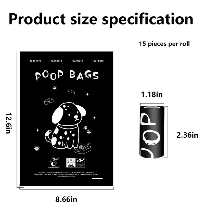 

Certified compostable dog manure bag, thickened, leak proof, portable, biodegradable pet manure garbage bag with dispenser 8Rolls 120bags