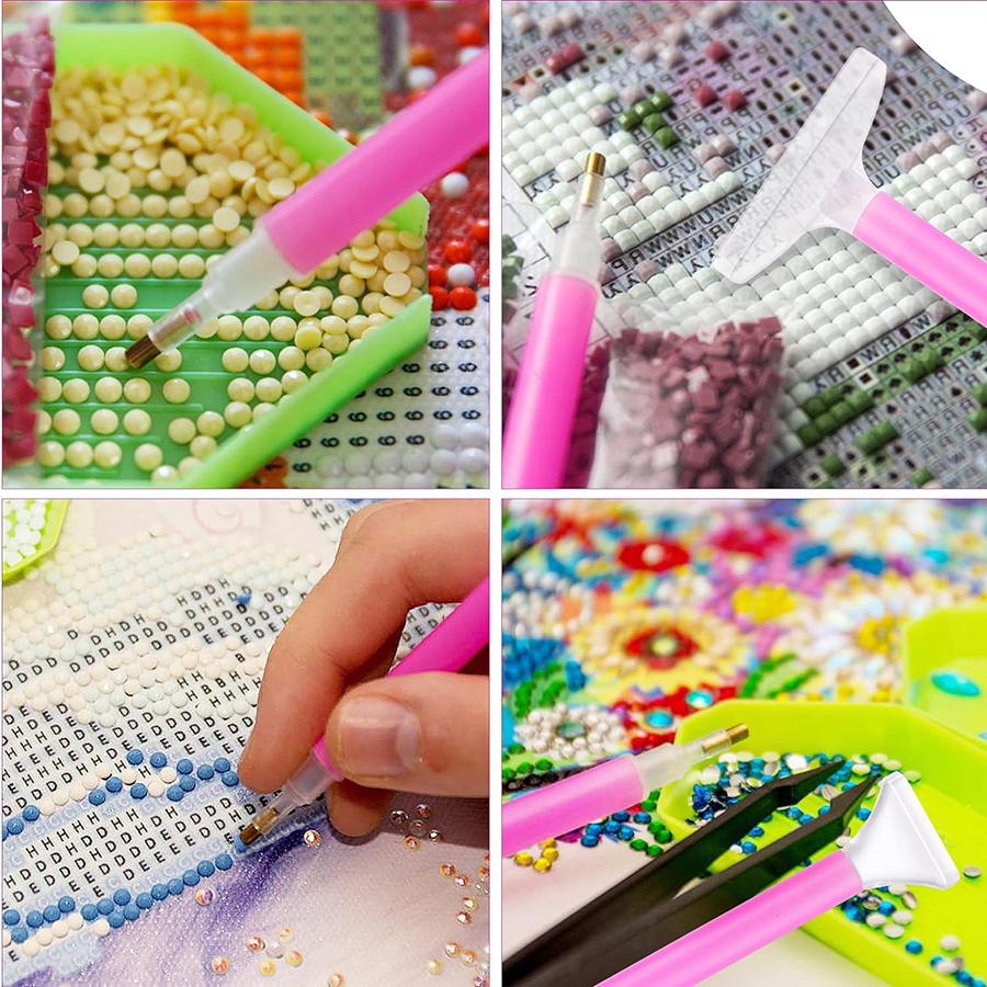 3/4/8x Diamant Malerei Strass Aufnahmestift Drei Perlen Sechs Perlen Neun Perlen Stifte DIY Schnell Kleben Edelstein Aufnehmen Diamant Malerei Stift
