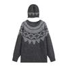 European & American 2026 Women's Fashion: Loose Jacquard Knit Sweater Set with Hat.
