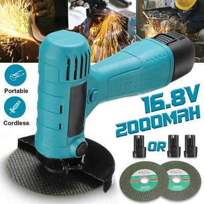 16.8V Mini Angle Grinder Cordless Polishing Grinding Machine Electric Power Tools W/ 1/2 Battery 19500 RPM