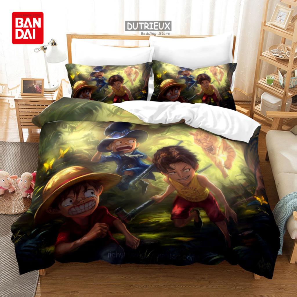 

Bandai Japanese Anime Cartoon One Piece Bedding Set Luffy Duvet Cover Set Single Double Large Bedroom Bed Decoration 135x200cm